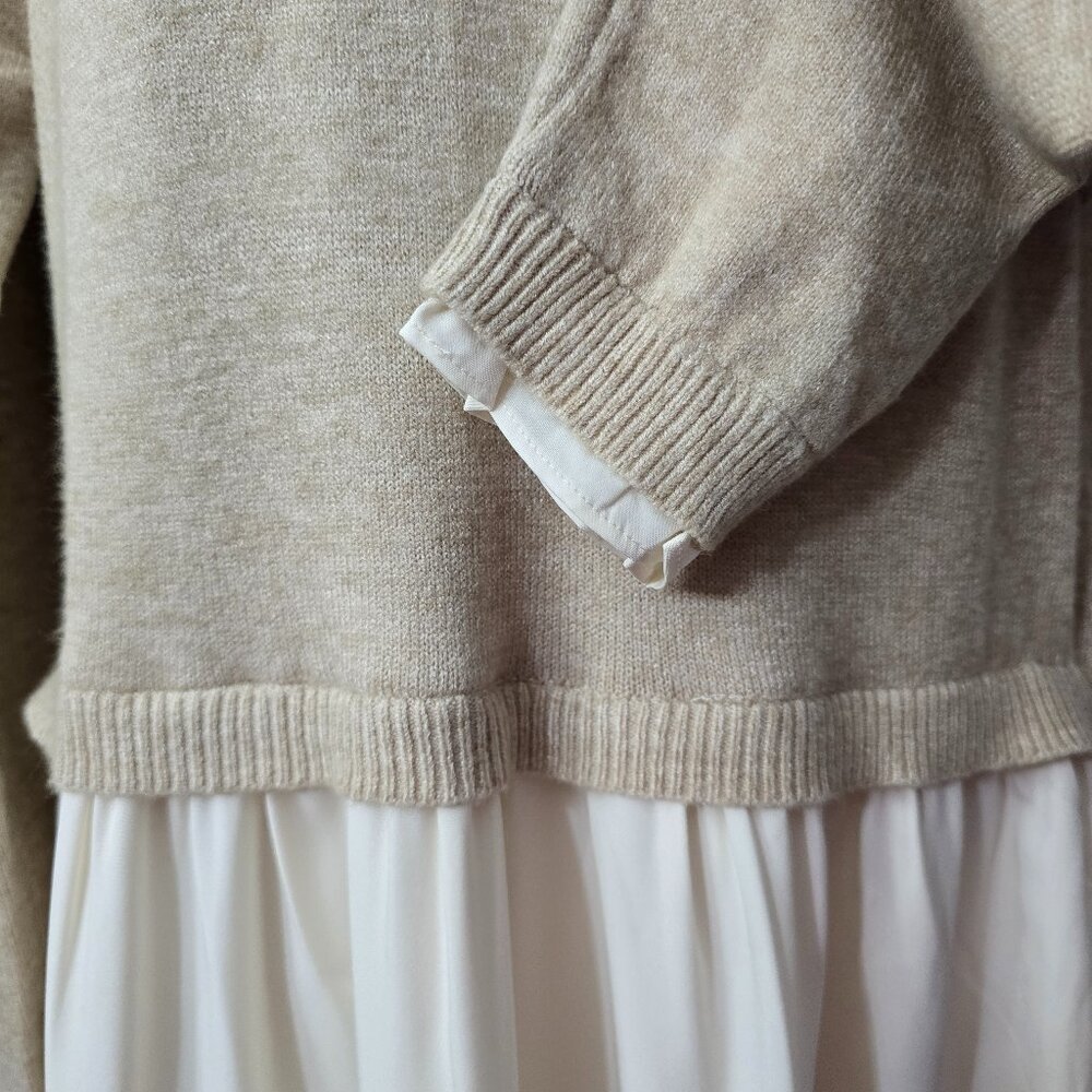 NEW Baltic Born Sophie Sweater Dress L Knit Flowy Lined Natural Ivory Boho Beach - Picture 7 of 11